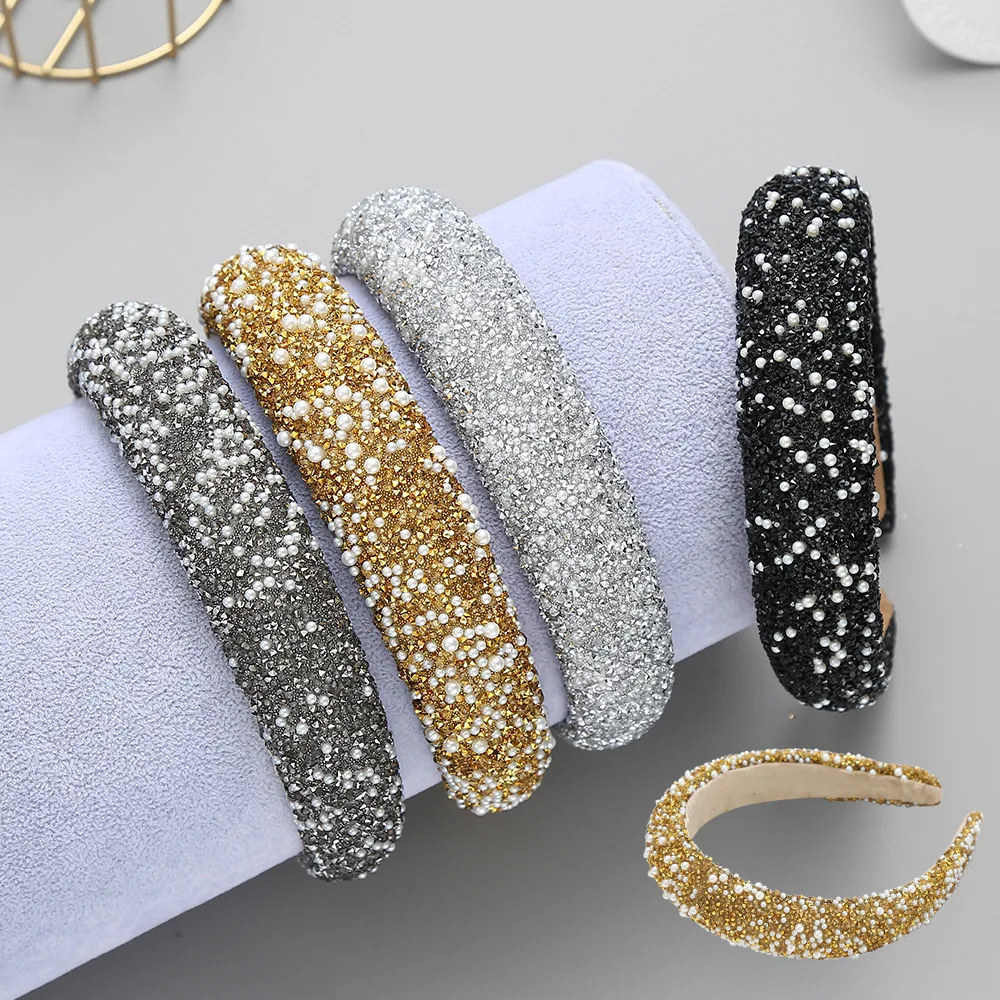 Diamond Headband Glitter Sparkle Jeweled Womens Headbands Hair Bands Wide Fashion Hair Hoops Girls Hair Accessories Gifts