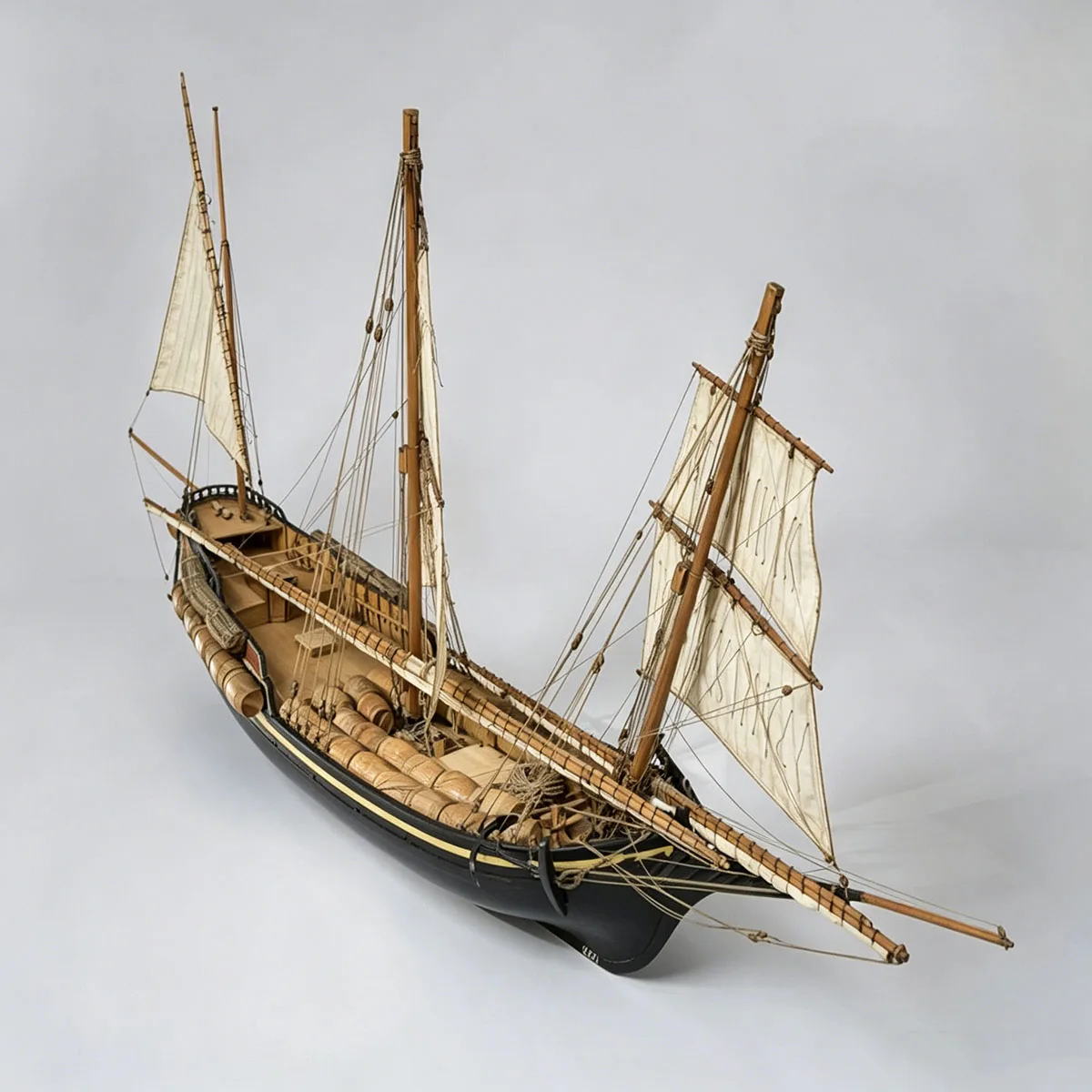 

1/72 Scale Genoa Senna Sailboat Model 57cm Cherry Wood Sailboat Static Model Kit Ship Toy Ornament