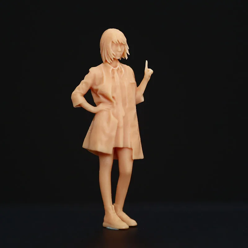 1:64 1/87 Schoolgirl School Uniform Female Teacher Miniature Model Sand Table Villain Scene Need To Be Colored By Yourself