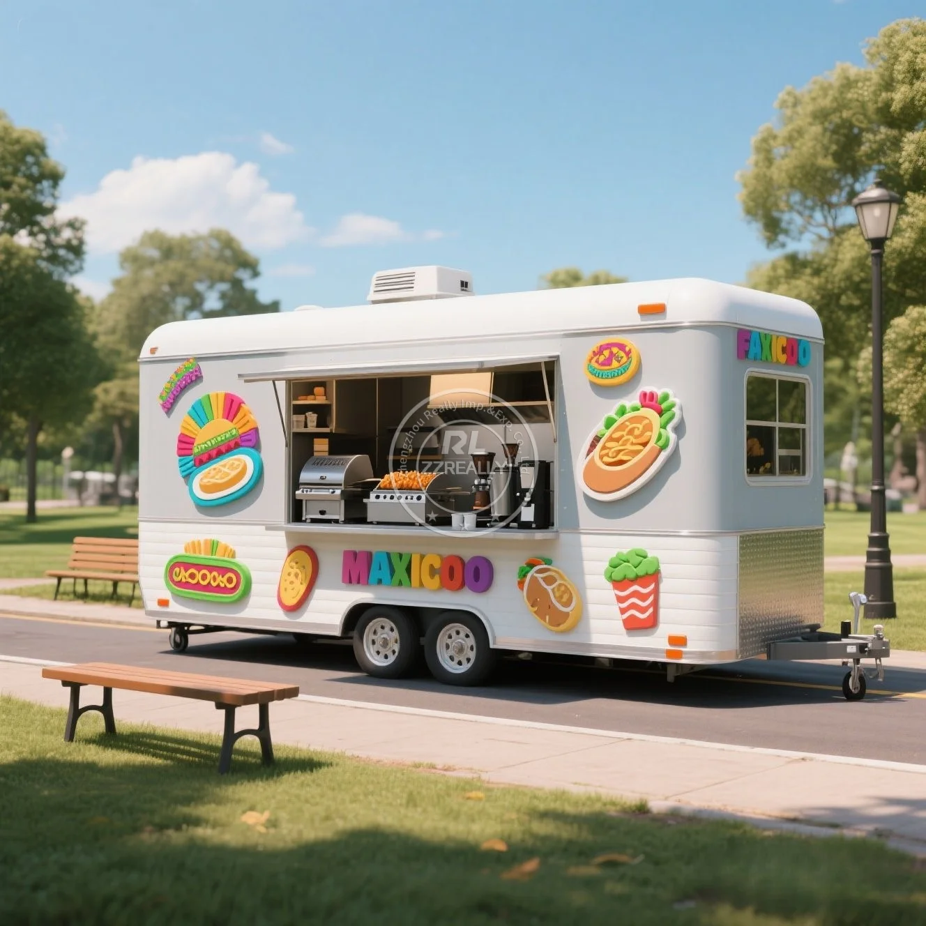 Fully Equipped Mobile Food Truck Trailer for Gourmet Catering Customizable Food Truck Trailer for High-End Outdoor Events