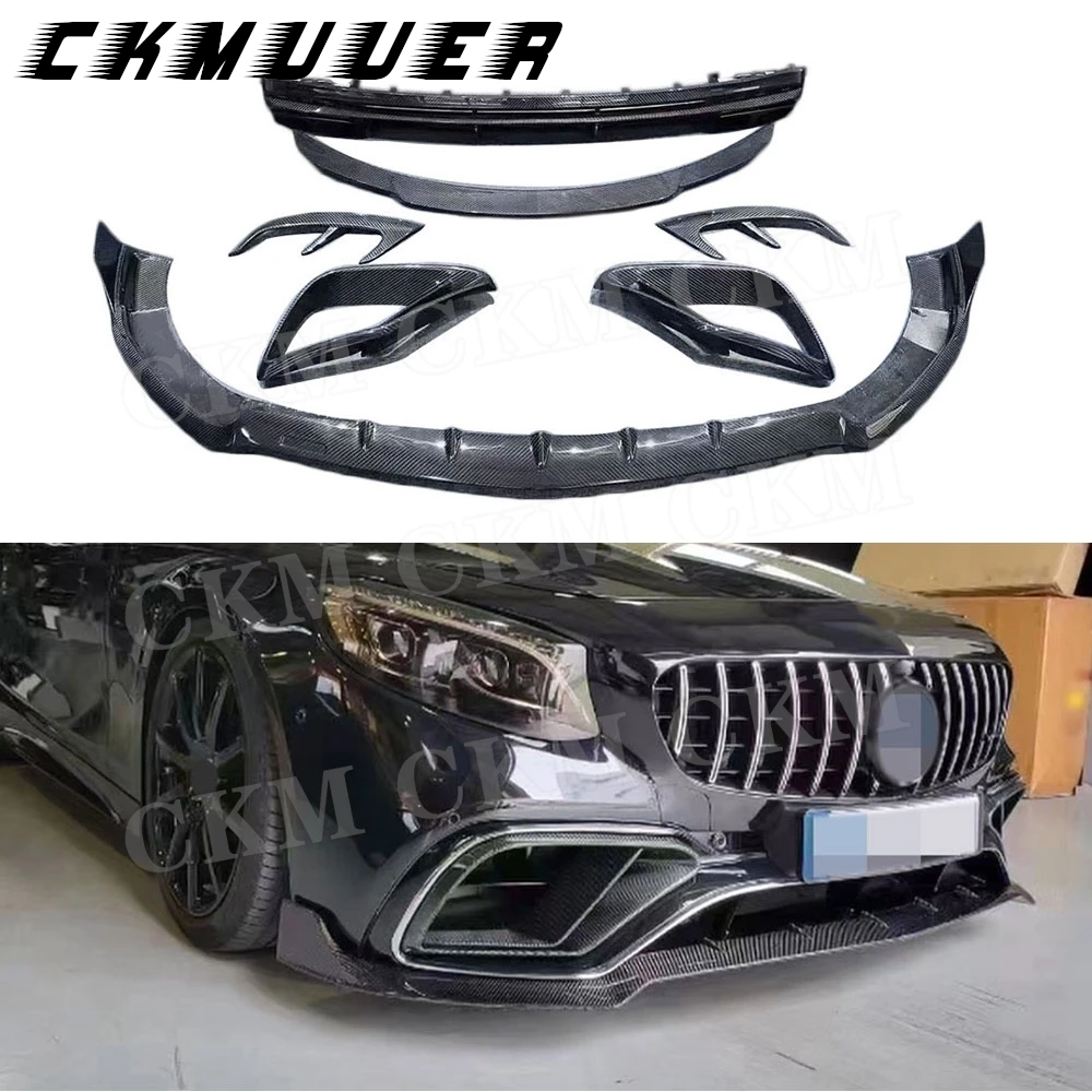 

CKMUUER передний бампер на подбородок, накладки на вентиляционное отверстие, задний диффузор, задний спойлер для Benz S Class W217 C217 S63 65 AMG Coupe 2014-2019
