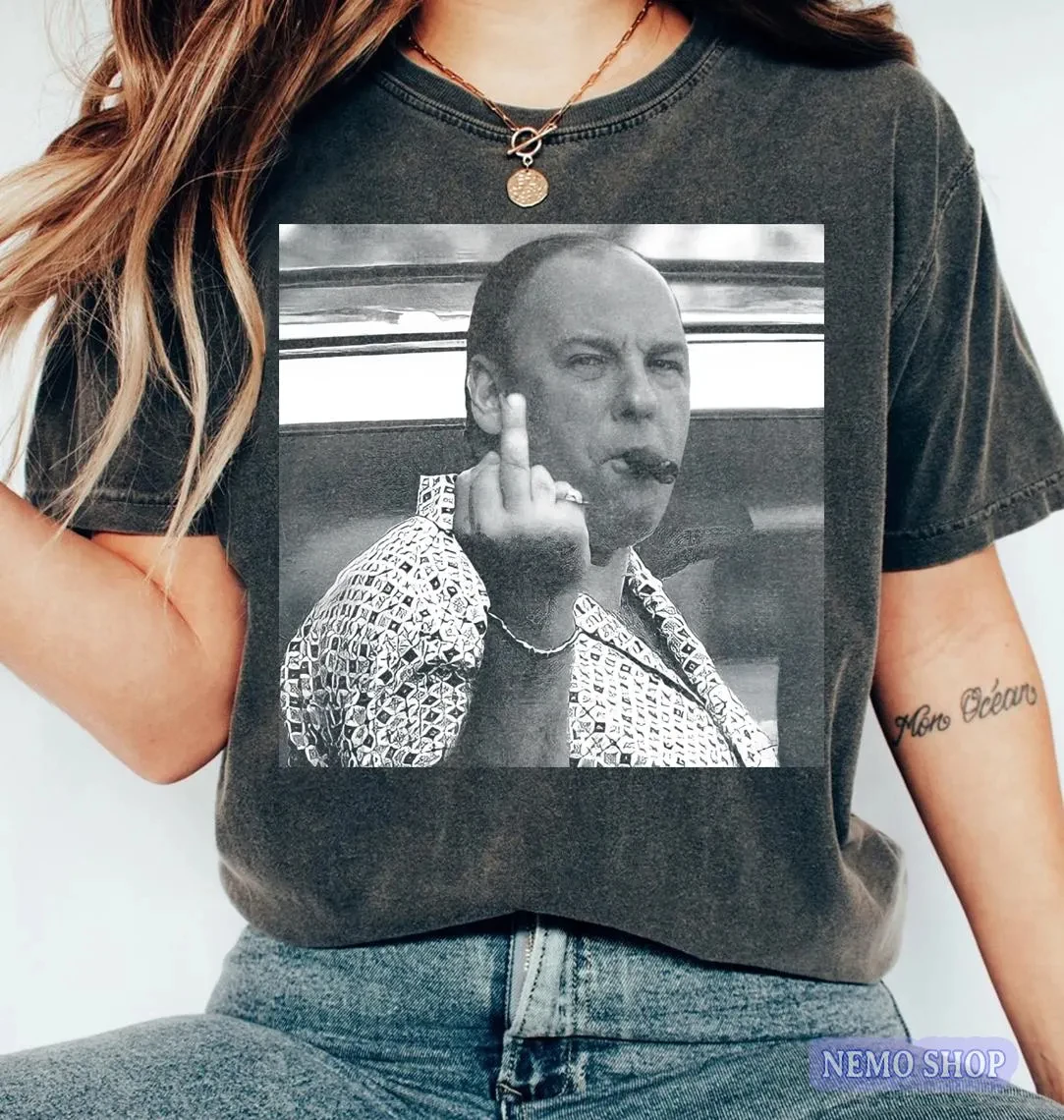 Tony Soprano smoking a cigar shirt, 90s retro graphic T-shirt from 