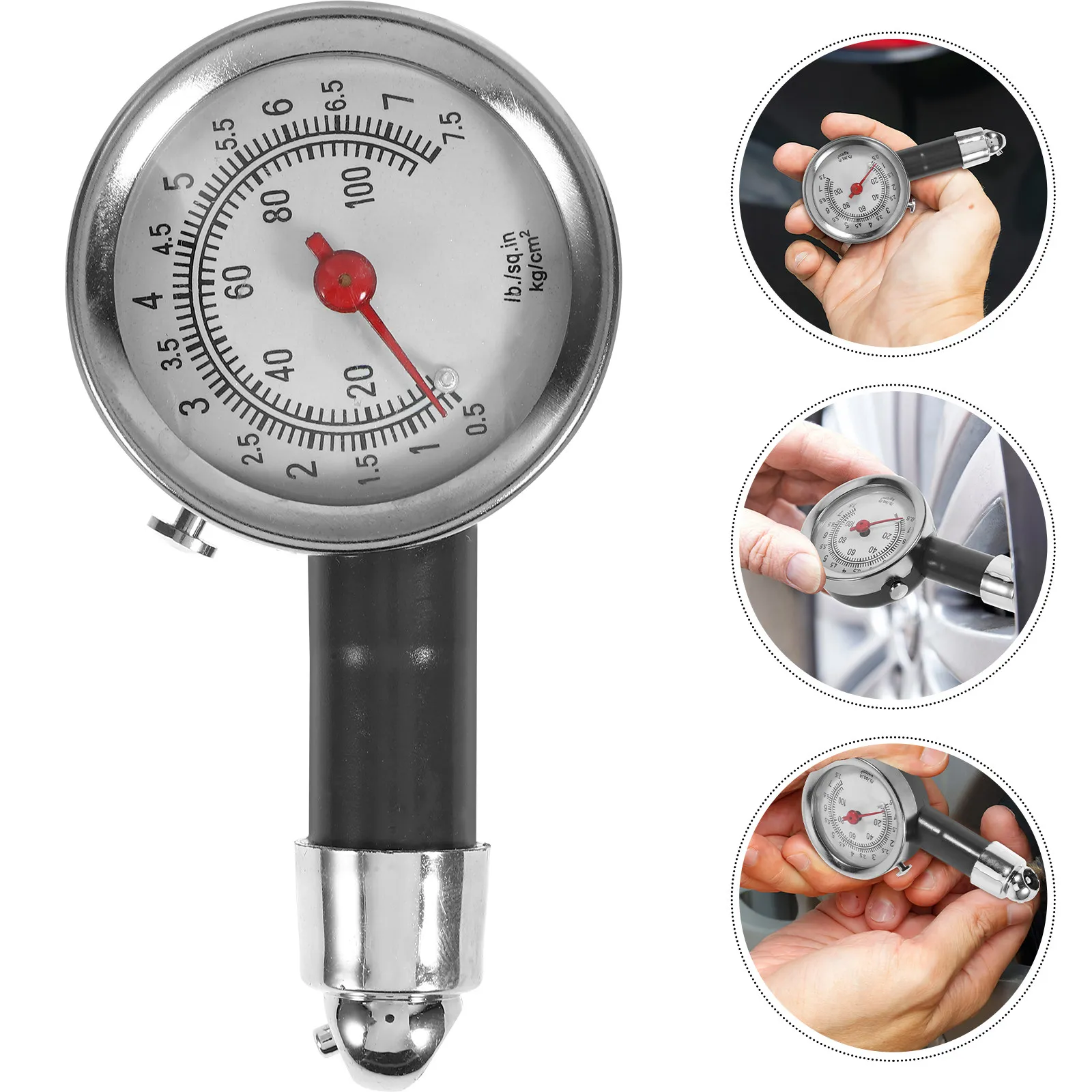

Dial Type Tire Pressure Gauge for Vehicle Tires High Accuracy Pressure Monitor Clear Analog Display Robust Build Portable Case