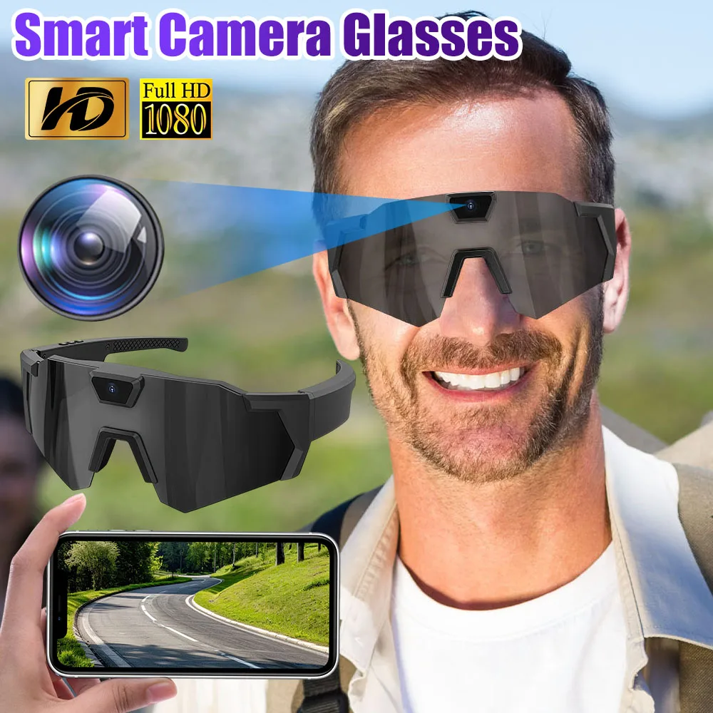 

Умные очки-камера HD 1080P для велоспорта, солнцезащитные очки с камерой 64 ГБ ROM, спортивные очки-камера для мужчин и женщин