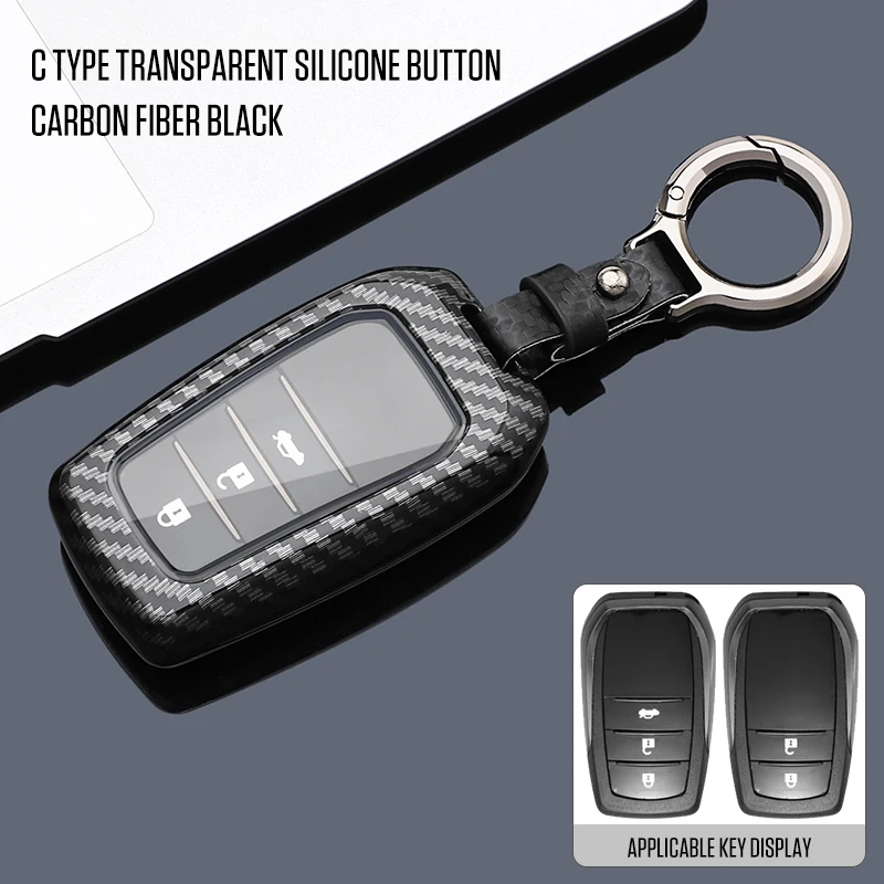 

ABS Car Key Case Cover For Toyota Corolla SE 2023 Camry 50 55 TLC200 Yaris Land Cruiser Prado150 RAV4 Venza SIENNA