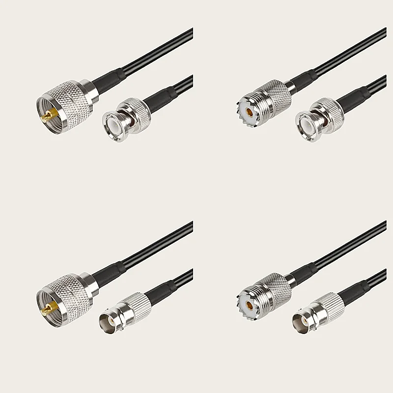 RG58 Cable SO239 PL259 UHF Male to BNC Male plug & Female jack adapter WiFi Antenna 50Ohm RG58U RF Coaxial Pigtail Jumper Cables
