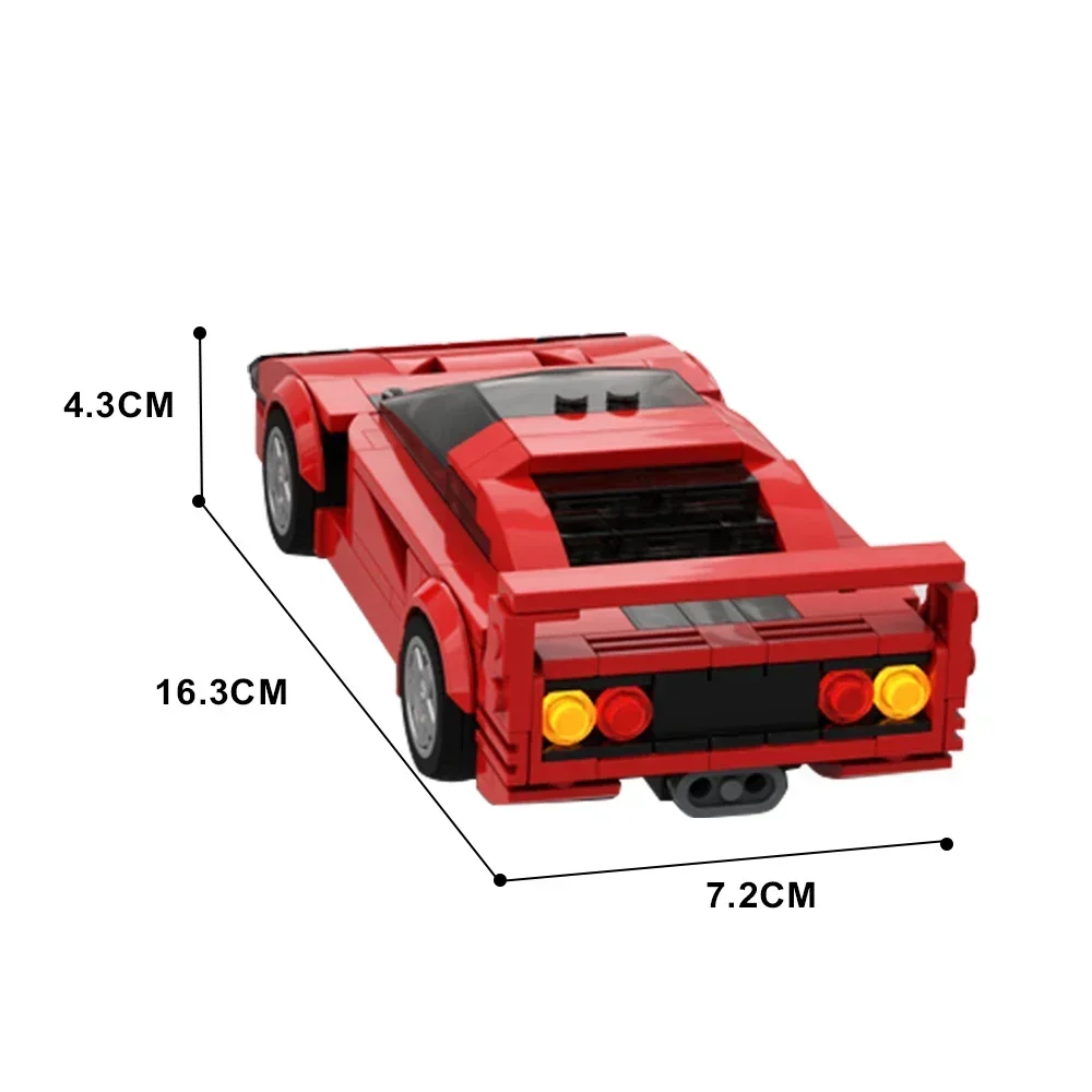 EKbricks MOC F40 Supercar Bricks Red Classic Racing Beroemde Rode F40 Speed Champions Stad Sportwagen Bouwstenen Set Speelgoed Cadeau