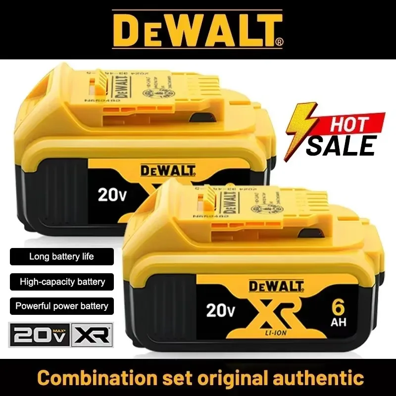 

100% Оригинальный аккумулятор Dewalt 6Ач 20В для электроинструментов, модели DCB206, DCB205, DCB200