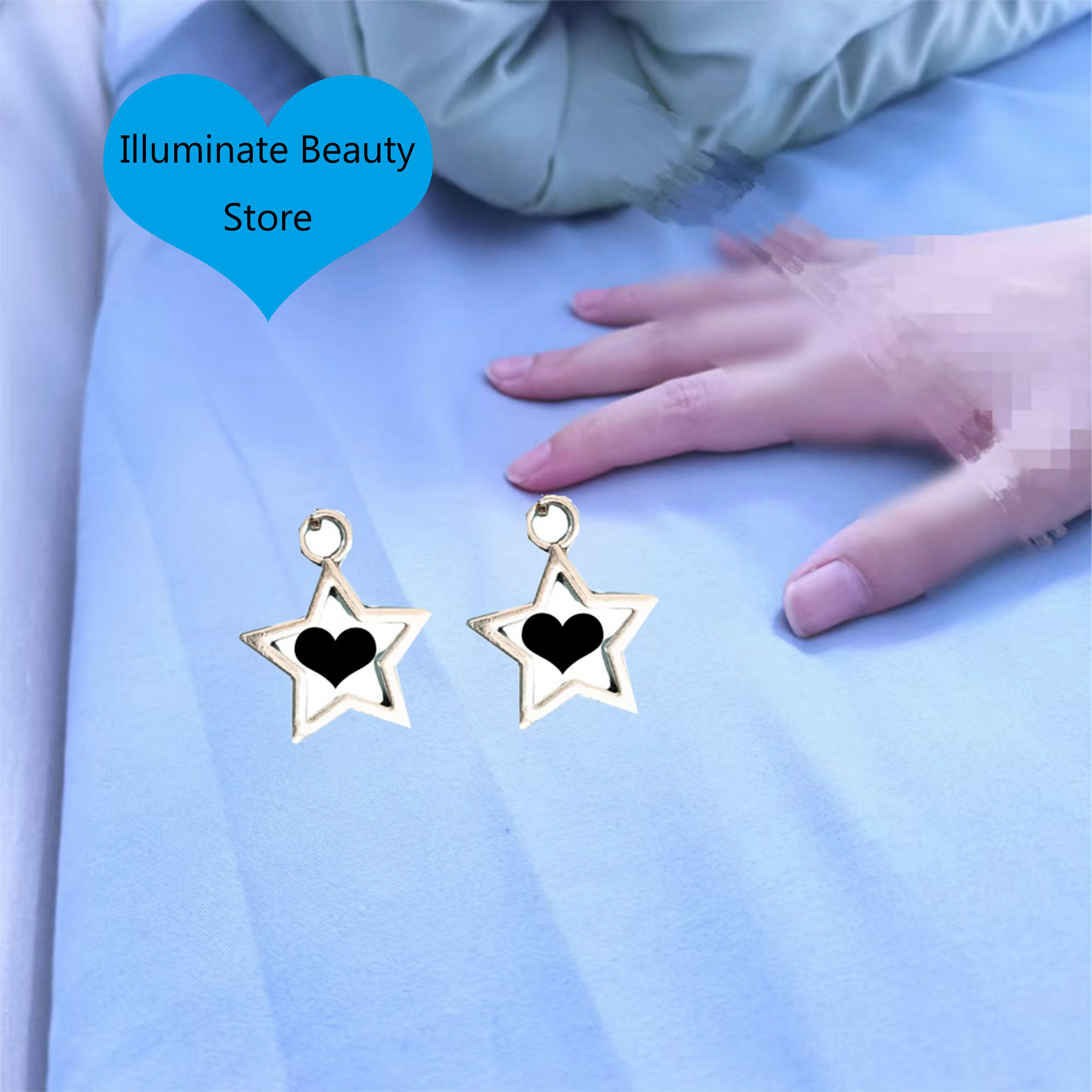 Illuminate Beauty Lively Five-pointed Star Drop Earrings Women's Cute Jewelry Y2K Accessories Simple Girls Decoration серьги