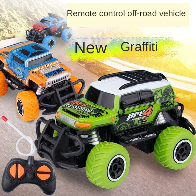 New 1:43 Graffiti Stone Wireless Remote Control Off-road Car Model Child Indoor Outdoor Competition Game Tough Toy Car Kids Gift