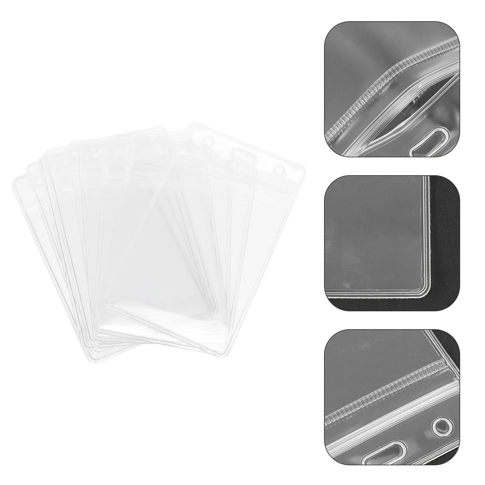 

10 шт. прозрачных чехлов для ID-карт, держателей для рабочих пропусков, защитных ПВХ-кейсов с шейным ремешком и клипсой для медсестер, студентов, добровольцев