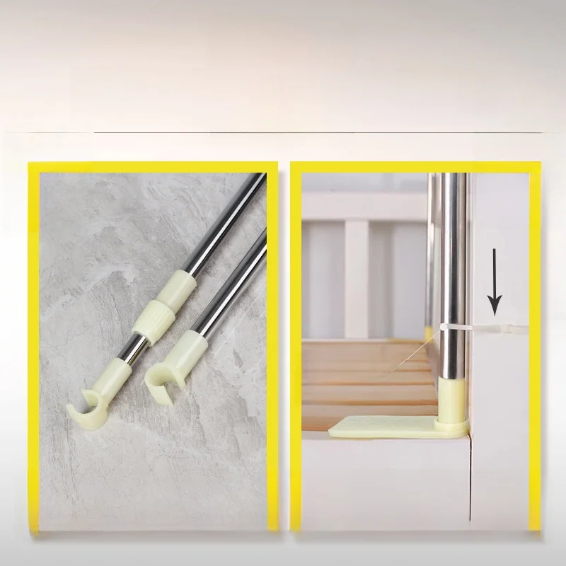 New Student Dormitory Bed Curtain Stainless Steel Support Rod Expandable Bed Frame Mosquito Net Pole for Upper And Lower Bunk...