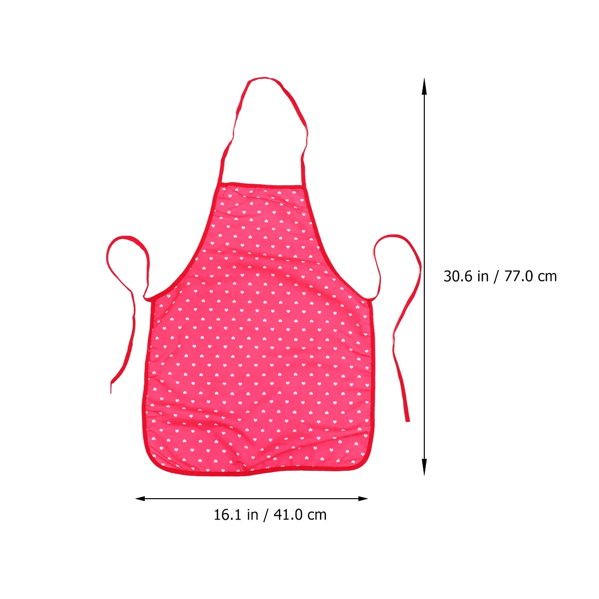3 قطعة زي الشيف للأطفال نمط القلب الأحمر مآزر القطن الأكمام الواقية الطبخ الخبز اللوحة الحرف القطن مريلة الطاهي #4