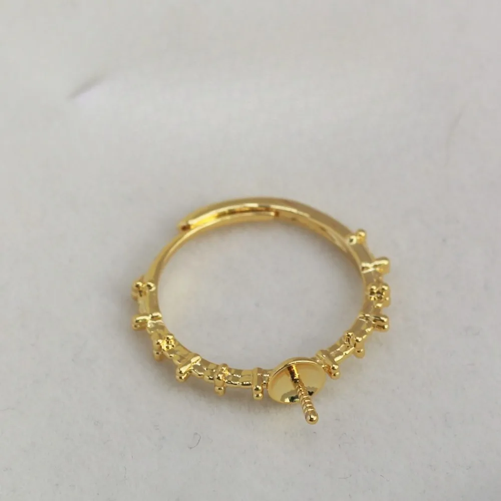 

5pcs Adjustable Gold Plated Pearl Ring Settings Findings & Accessories-for Jewelry Making Bulk Wholesale Craft Supplies 8-12mm