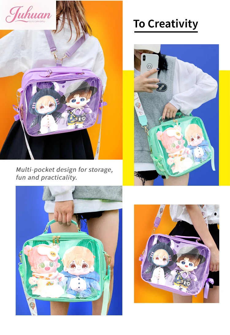 حقيبة أطفال يابانية مقاس 20 سم بسعة كبيرة وحقيبة كتف شفافة وحقيبة ظهر لدمية ob الحلوة للنساء #1