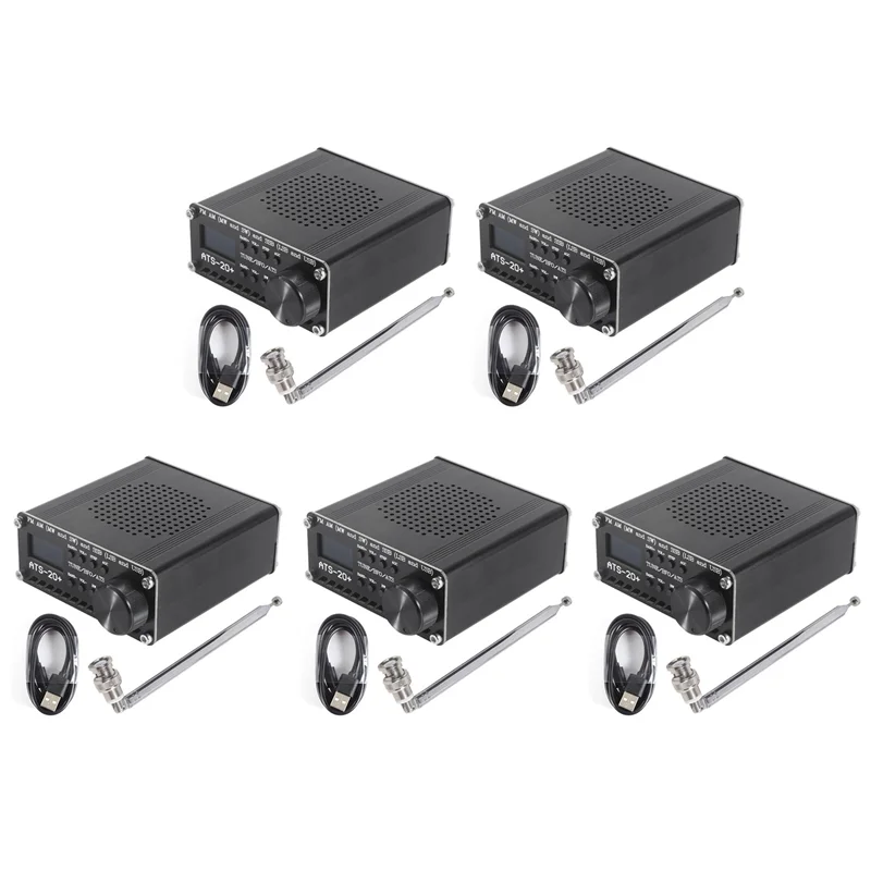 

-BOFF 5X Si4732 ATS-20+ ATS20 Portable Shortwave Radio Receiver DSP SDR Receiver FM AM (MW SW) And SSB (LSB USB) With Antenna