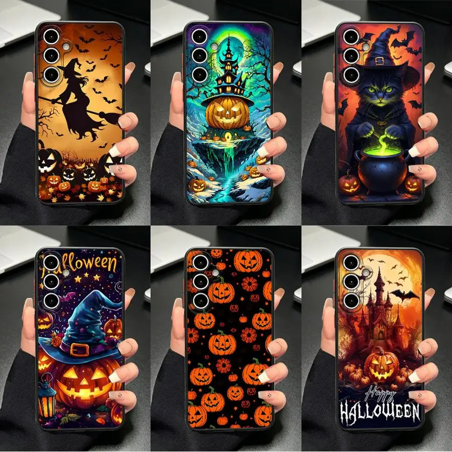 Halloween Star Pumpkin Case for Samsung Galaxy A57 A34 A36 A56 A55 A35 A16 A15 A14 A23 A33 A37 A17 A52 A54 A53 A72 Phone Cover