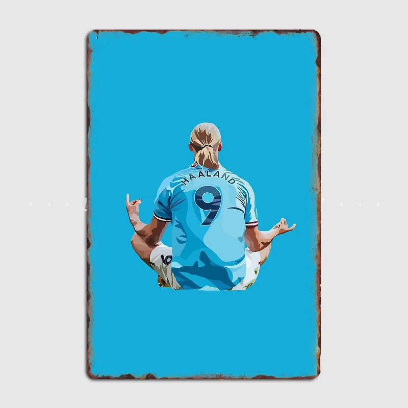 Erling Haaland Footbal Metal Poster Club Home Decorations Bar Cave Classic Plaques Tin Sign Poster Room Wall Decor Vintage