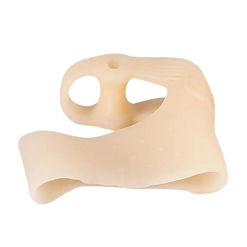 Corretor de valgo de polegar, corretor de valgo de dedo grande, protetor de antepé, separador de dedo do pé, buraco duplo, alisador de joanete, cuidados com os pés, 1 par