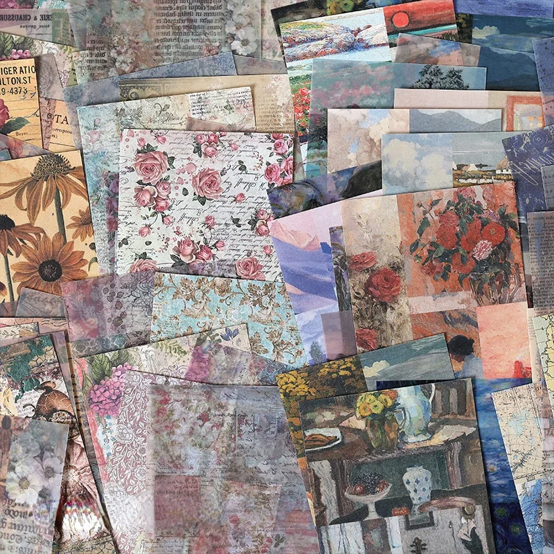 Papier vintage mélangé pour collage, scrapbooking, journalisation, création de fleurs en papier, matériel DIY, papier rétro, papeterie créative pour mémos