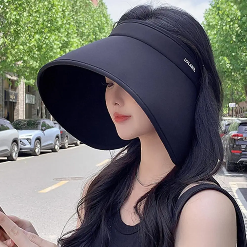 Women Sun Hat With Wide Brim Solid Color Ultralight UV Resistant Empty Toy Summer Cap Adjustable Sun Shield Hat For Female