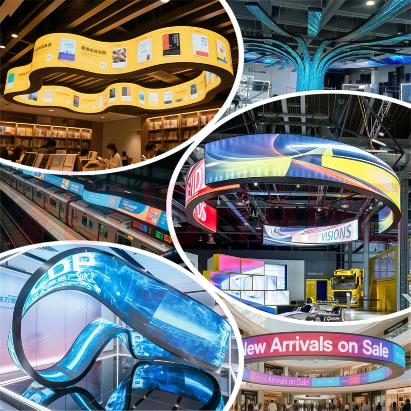 شريط التصميم KTV خلفية المسرح الإبداعية قابلة لإعادة الاستخدام لوحة Led قابلة للطي قوس انحناء شاشة Led داخلي Led شاشة مرنة #5