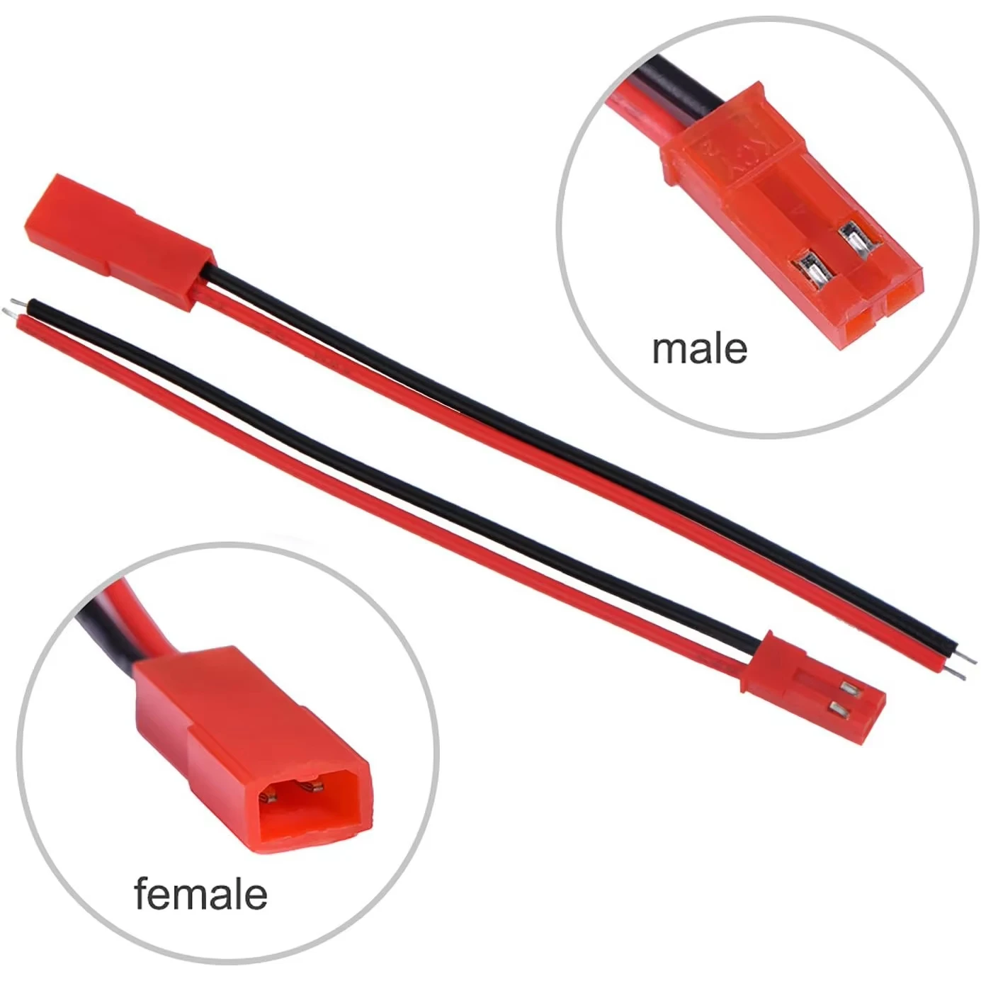 2 Pin JST mannelijk vrouwelijk connector 22AWG 10cm DIY terminalkabel elektronisch bedradingsaccessoire geschikt voor LED lichtstrip RC speelgoed batterijen elektronische reparatie thuis montage