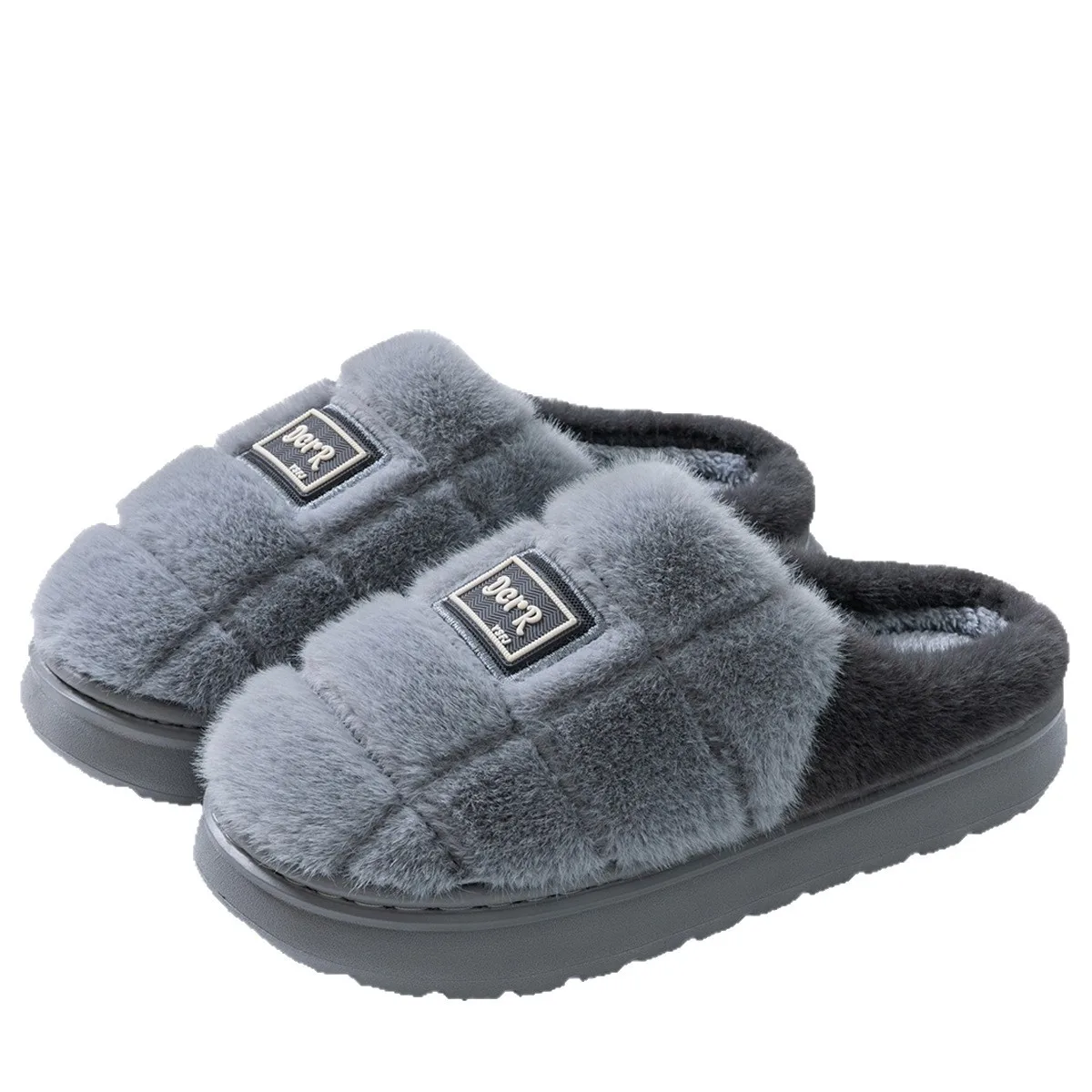 

Мужские домашние тапочки в меховую клетку, уютные легкие повседневные хлопковые туфли из пены с эффектом памяти из ЭВА, удобные зимние теплые плюшевые нескользящие тапочки