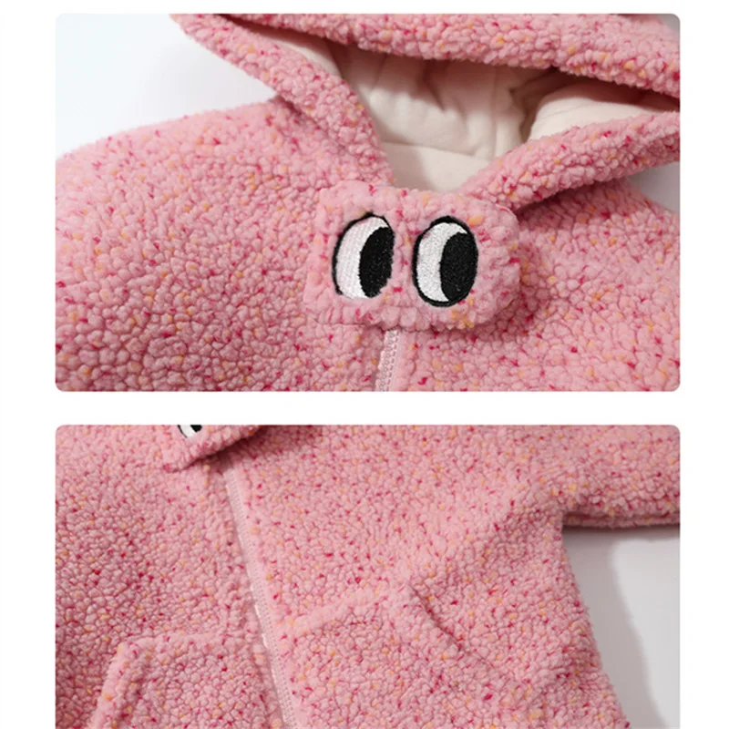 Autumn Winter Cute Baby Girl Clothing Outfits Rabbit Ear Hoodie Jacket Wool Coat Kids Outerwear Clothes for Girl 2 3 4 5 6 7 8 9