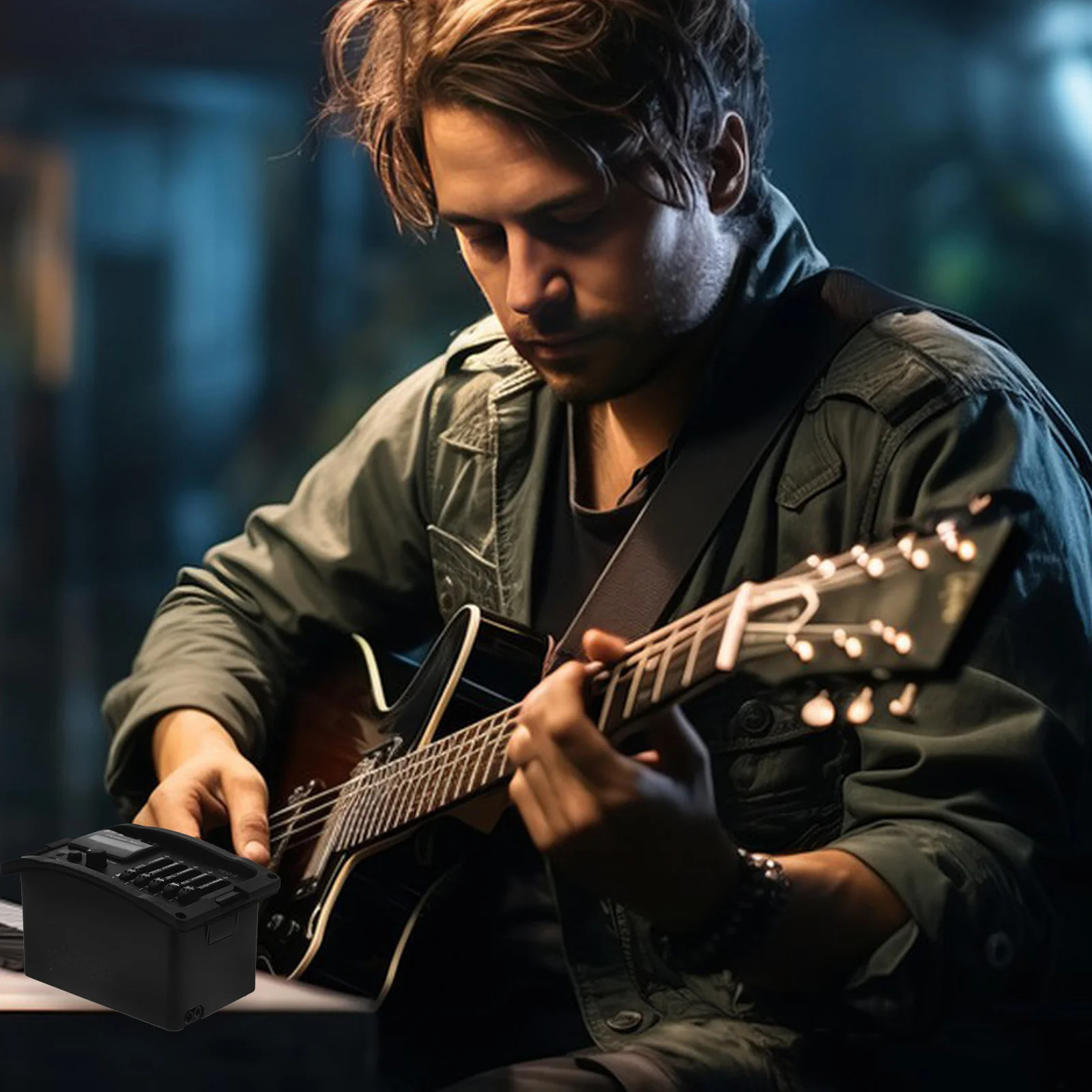 

5 Band Pickup Black Preamp for Acoustic Guitar Equalizer Tuner Standard Guitsr