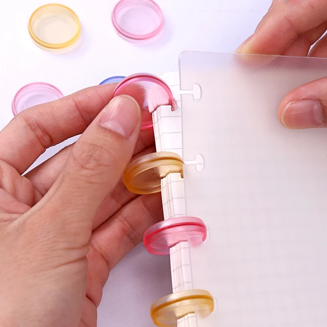 Anneaux de liaison en plastique, 12 pièces, petits disques à trous en forme de champignon, reliure à feuilles mobiles, Album Photo à feuilles mobiles, pour ordinateur portable