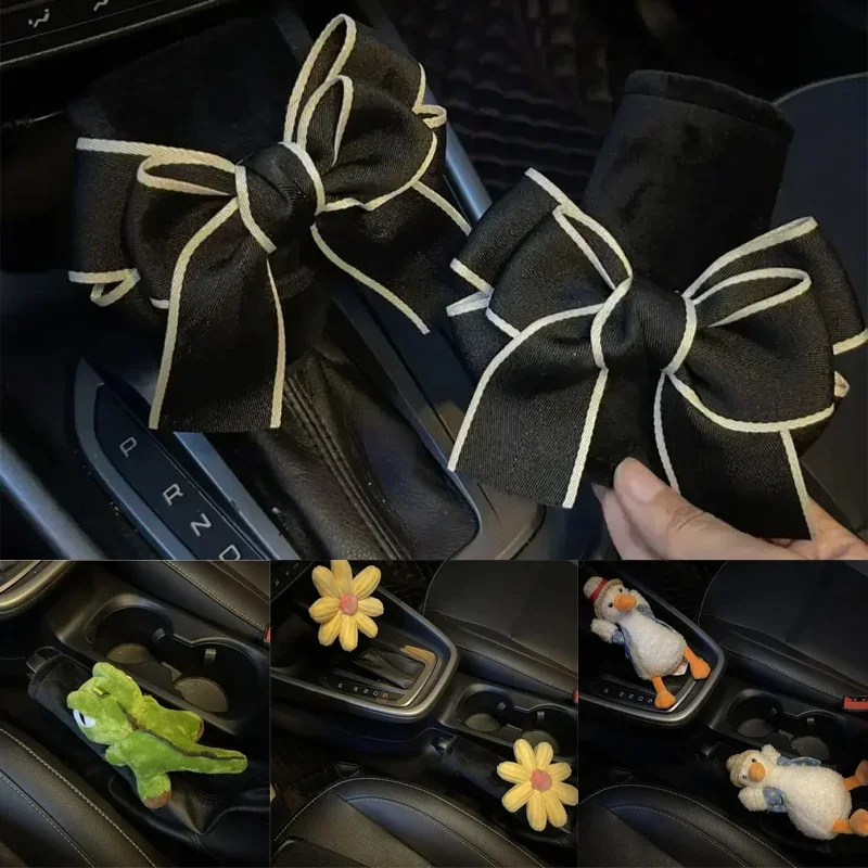 1pcs Car Handbrake Cover Gear Handle Cartoon Cute Universal Protective Cover Car Decoration Set  Accessries Ornaments