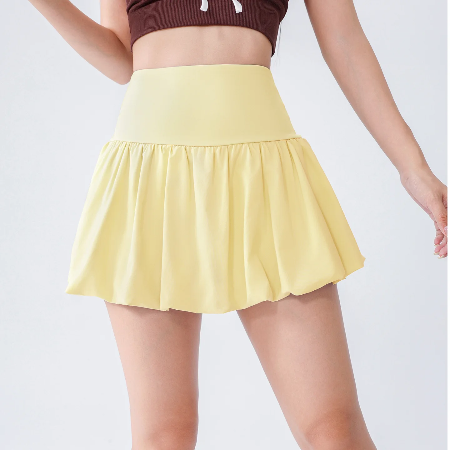 

Женская шаровая юбка в балетном стиле, плиссированные теннисные мини-юбки трапециевидной формы с высокой талией, милые спортивные летние шорты с рюшами по подолу для суда,
