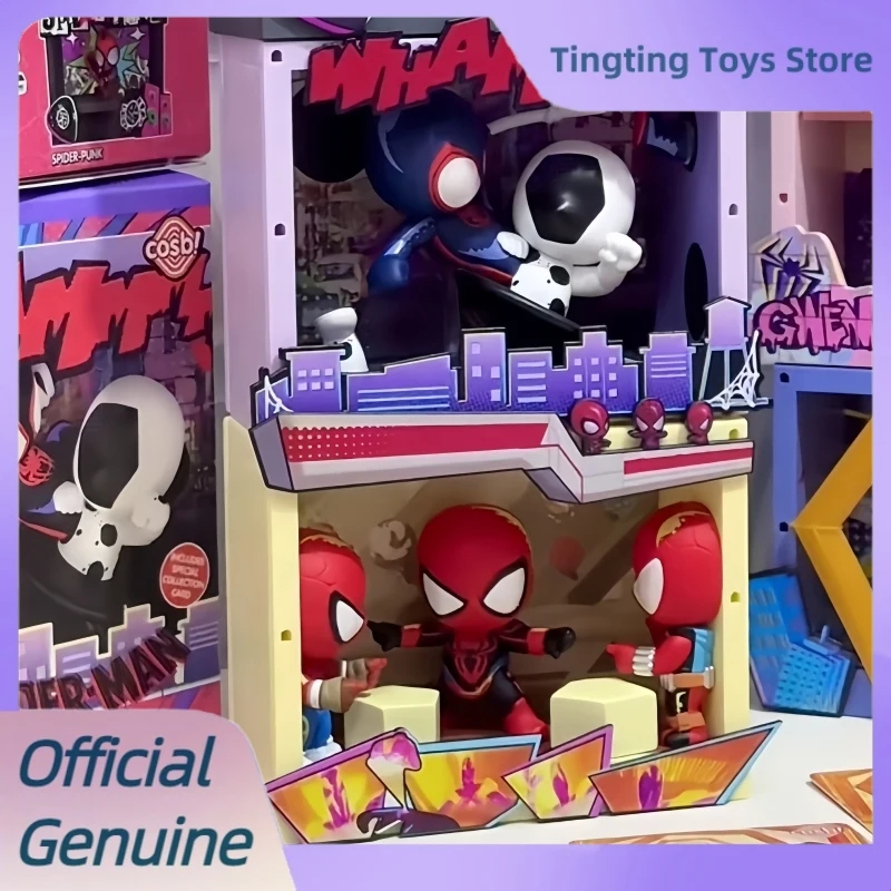 

Hottoys Genuine Spider-Man Across Cosbi Scene Blind Box Collection Decoration Anime Figure Toys Boy'S Birthday Gift