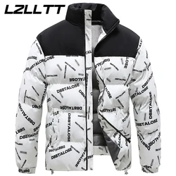 Nuovi uomini inverno Wram parka giacche cappotto uomo Casual lettera stampa parka antivento uomo autunno impermeabile spessa Outwear parka maschile