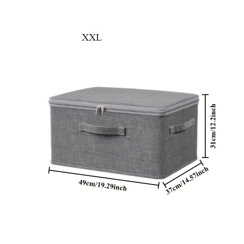 1 قطعة صندوق تخزين قابل للتكديس، منظم للألعاب/الكتب | تصميم رمادي، قابل للطي للمنزل/الخزانة/غرفة النوم، تصميم موفر للمساحة #5