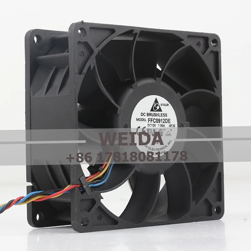 Delta DC12V 1.50A AC EC 9038 Dual ball high Air volume 90X90X38MM Temperature control Violent 9CM Cooling fan FFC0912DE