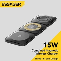 Essager 3 in 1 Magnetic Wireless Charger Stand for iPhone 14 13 12 Pro Max  Apple Watch AirPods 15W Fast Charging Dock Station