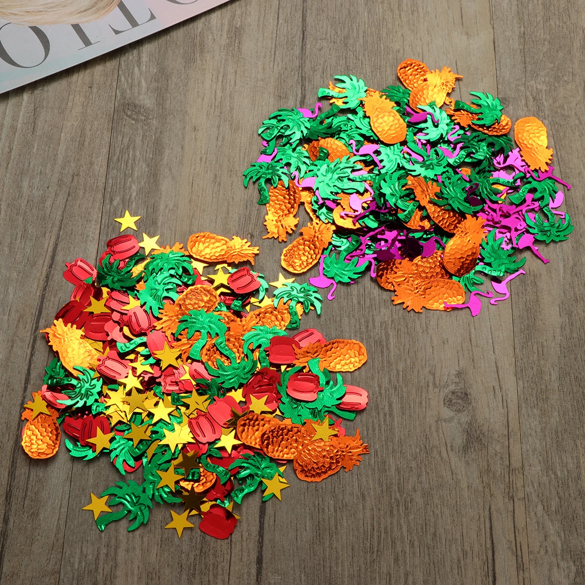 

Colorful Hawaiian Pineapple Coconut Tree Pepper Flamingo Confetti Luau Table Decor Party Supplies Summer Celebration
