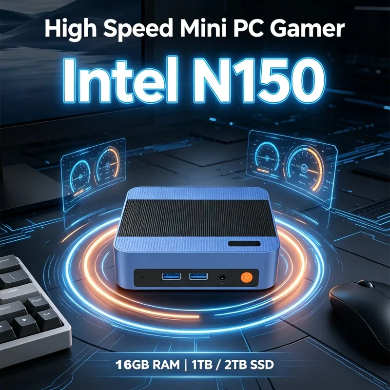 New 2026 Mini PC Intel Core N150 Gaming Mini Computer Windows 11 16GB DDR4 RAM 1TB NVMe SSD WiFi 6 BT5.2 Mini Desktop
