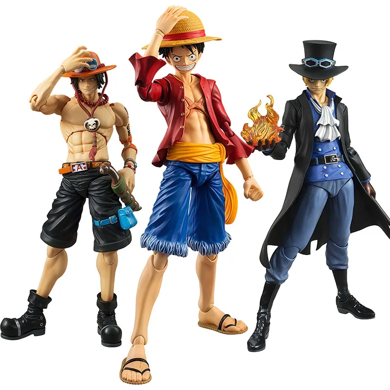 MegaHouse Originele Variabele Action Heroes Portgas·D·Ace&Monkey D. Luffy&Sabo Anime Actiefiguren Speelgoed voor Jongens Kerstcadeau