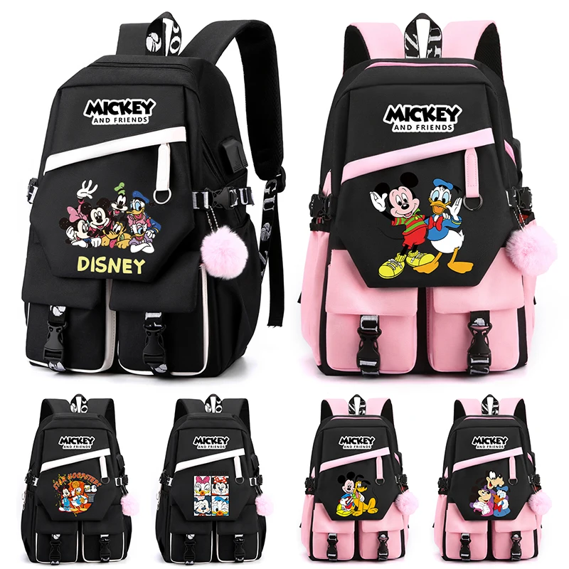 Disney-Mochila para adolescente, amiga de Minnie e Mickey, mochila masculina e feminina, bolsa de viagem de lazer, bolsa de volta às aulas, menina e menino