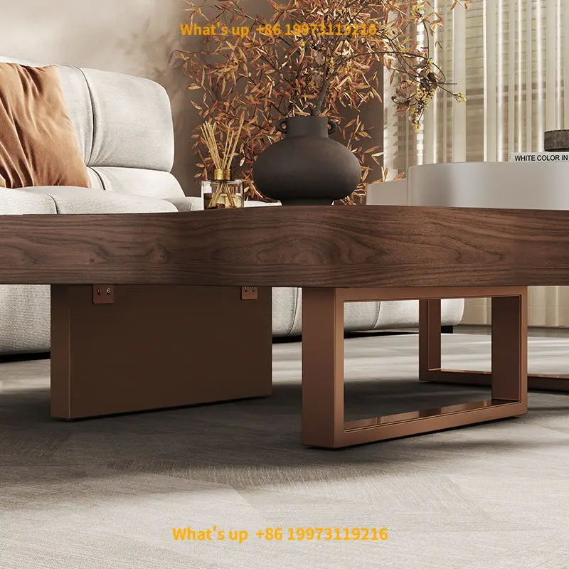 

2026 Style Light Lux ury Cloud Coffee Table Set Vintage Designer Model for Home Small Apartment High-End Wooden Living Ro