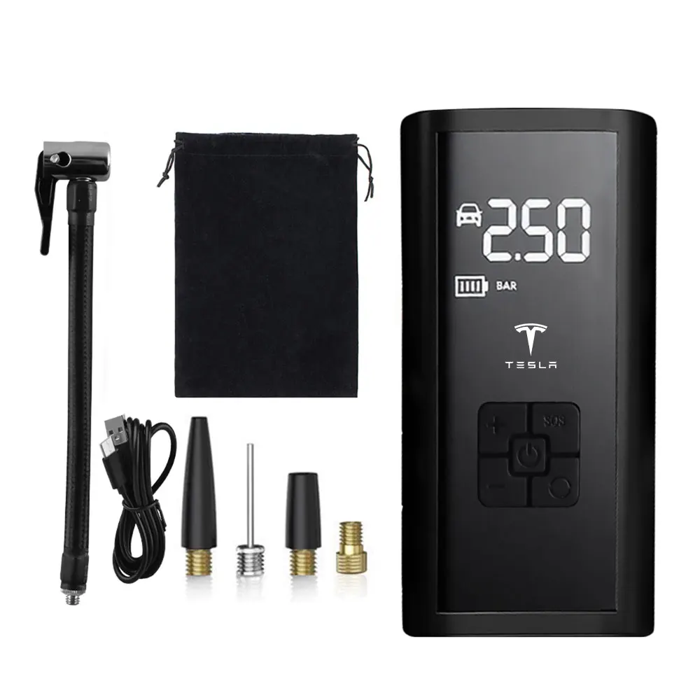 

Car Wireless Air Pump Air Compressor Tire Ball Electric Inflator Led Light Tire Inflator For Tesla Model Y 3 S X Bonina Roadster