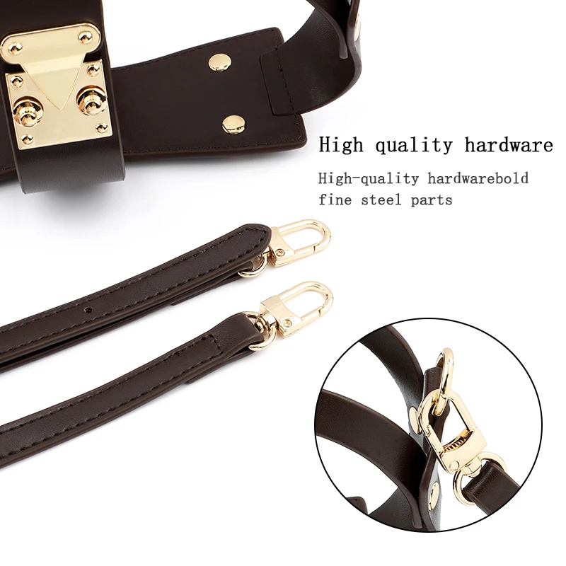 Hollow Tote Messenger Bag Set Leather Encasement Conversion Crossbody Adjustable Shoulder Strap for Women Handbag Accessories