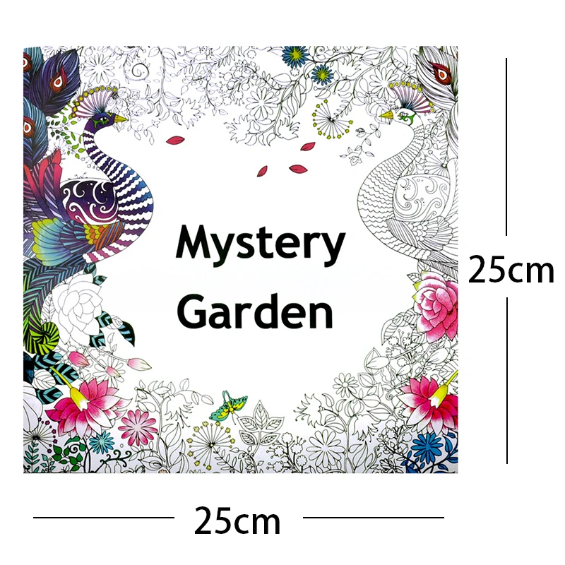 Imagem -06 - English The Secret Garden Descompressão Pintura à Mão para Crianças Livro de Desenho Colorir Arte Estudante Papelaria Escolar 25cm