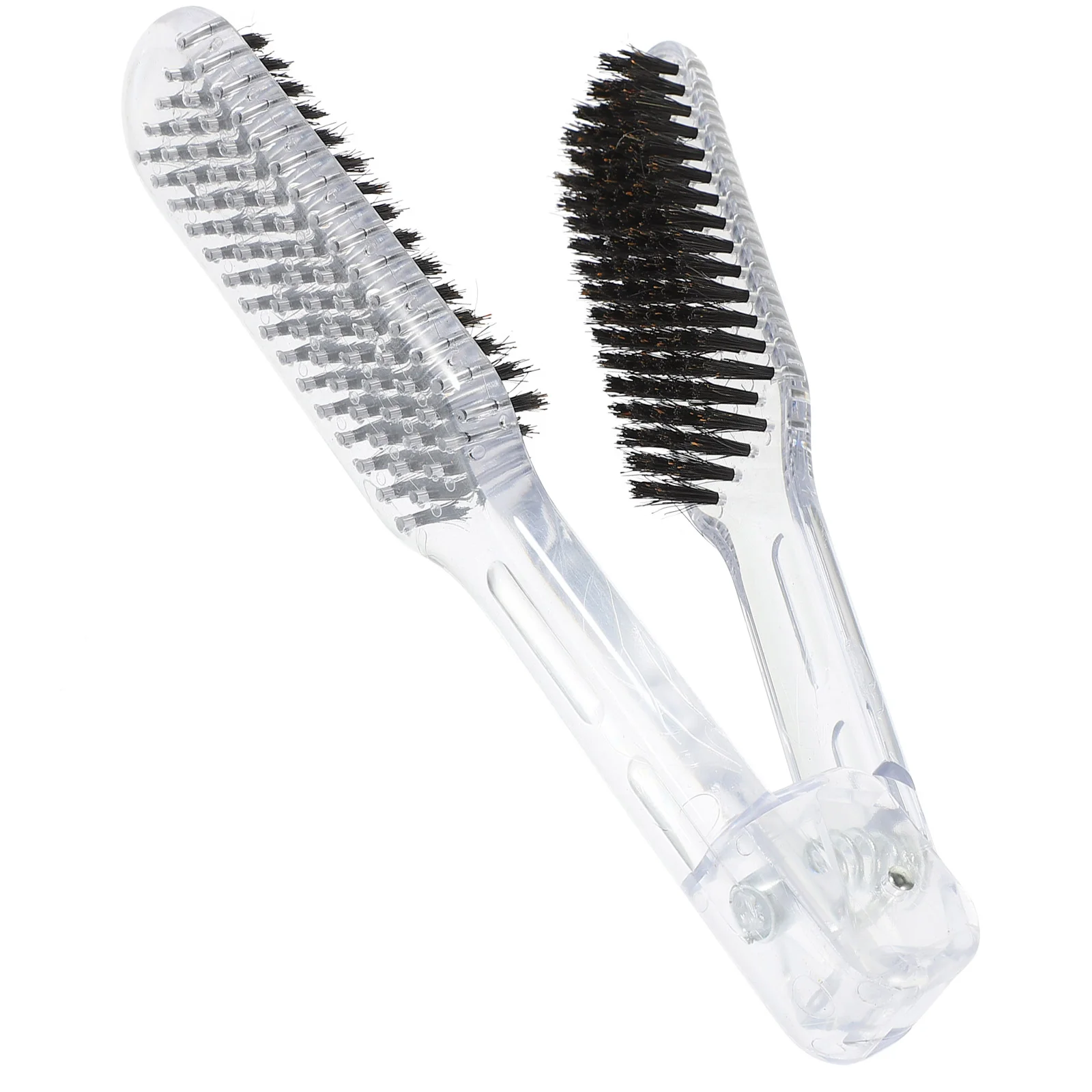 

Transparent Splint Comb V-shaped Hair Straightening Ion Ironing Clip (transparent Color) Double Sided Brush