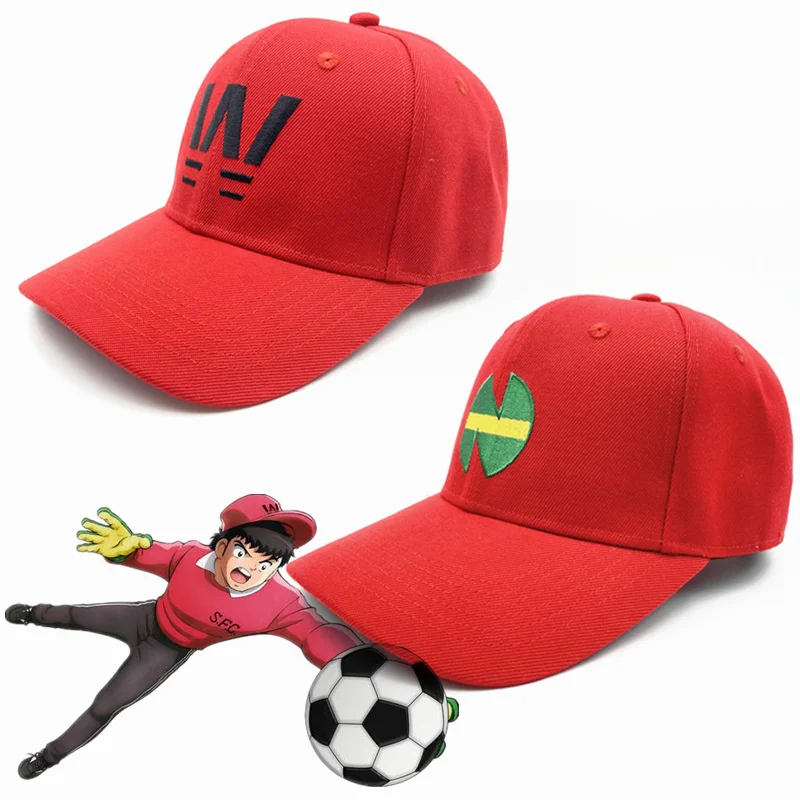 Novo Anime Capitão Tsubasa Elementary School Cosplay Wakabayashi Genzo Vermelho Boné de beisebol Casual Adulto Unisex Esporte Bordado Chapéu