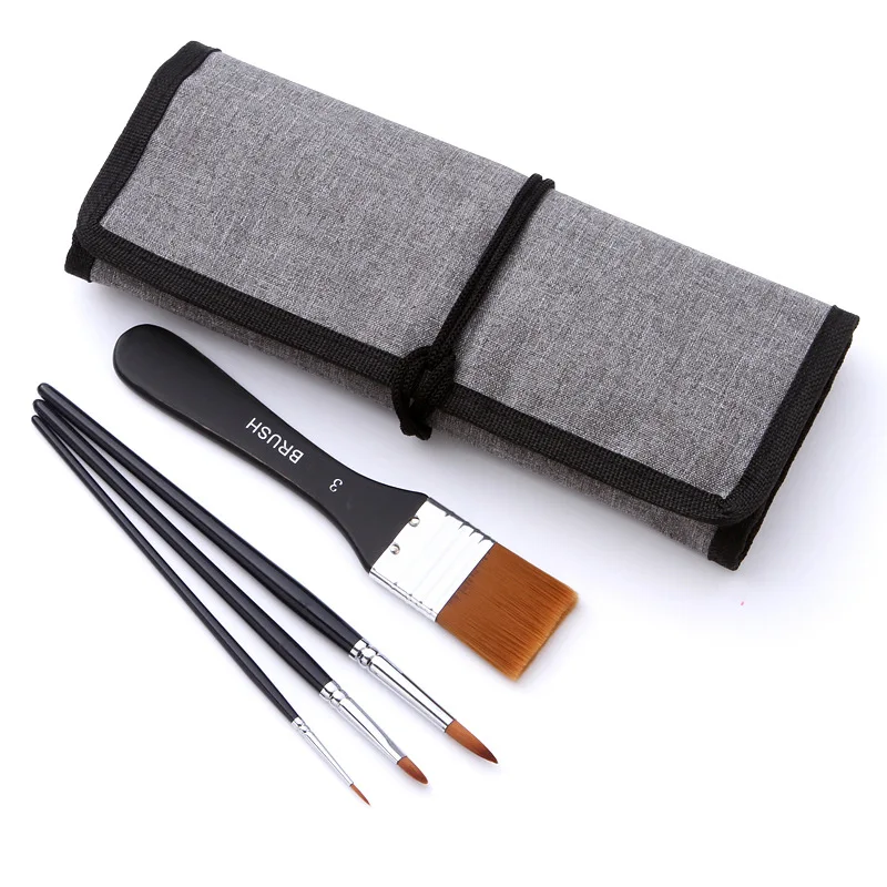 18Pcs/Set Multi-Purpose Nylon Fur Watercolor Brushes Acrylic Brushes Canvas Painting Bags Painting Materials