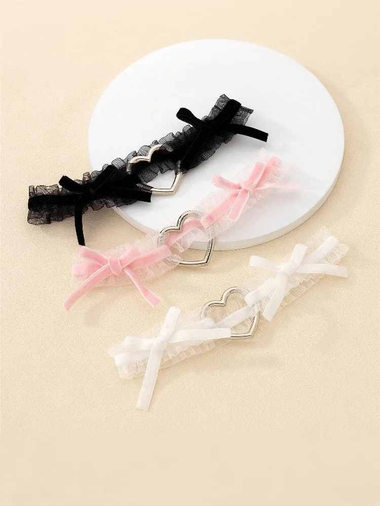 1 قطعة الدانتيل الحب مطاطا القوس الساق الدائري الحب لوليتا العروس الساق الرباط الفخذ الدائري دور اللعب الساق الدائري الزفاف مثير الرباط